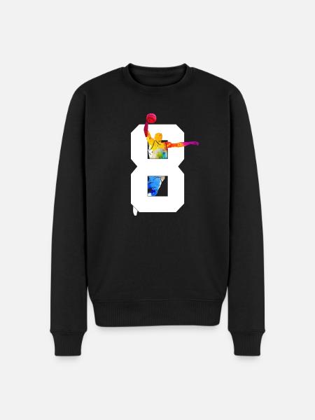 NUMBER 8 BASKETBALL 8TH BIRTHDAY - Men's Premium Organic Jumper - black