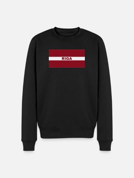 Riga en drapeau letton - Pull Premium bio Homme - noir