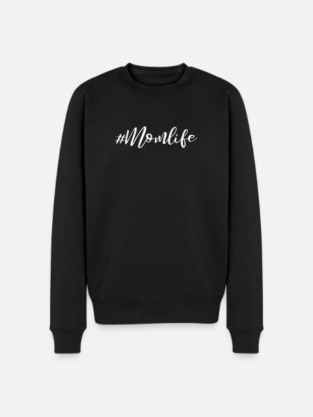 Momlife - Slogan Design - Men's Premium Organic Jumper - black