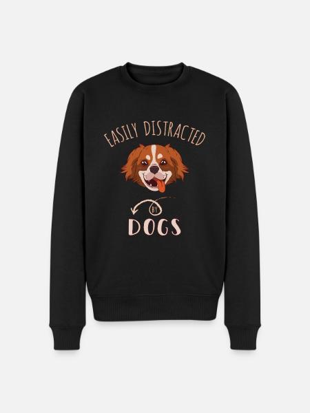 Easily Distracted By Dogs - Men's Premium Organic Jumper - black