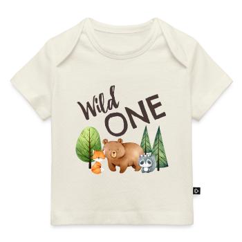 1. Geburtstag Waldtiere Fuchs Bär Waschbär - Baby Premium Organic T-Shirt - Naturweiß - Vorne