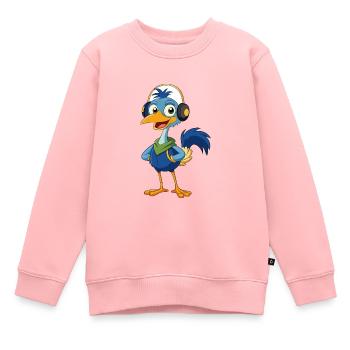 Emu Lustige Zeichentrickfigur Kopfhörermusik - Kinder Premium Organic Sweatshirt - Rosa - Vorne - AI Model Kid Female (0cm)