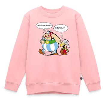 Asterix & Obelix Sprechblasen - Kinder Premium Organic Sweatshirt - Rosa - Vorne - AI Model Kid Female (0cm)