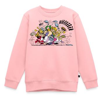 Asterix & Obelix Schlägerei - Kinder Premium Organic Sweatshirt - Rosa - Vorne - AI Model Kid Female (0cm)
