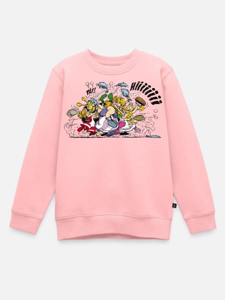Asterix & Obelix Schlägerei - Kinder Premium Organic Sweatshirt - Rosa