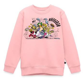 Asterix & Obelix Schlägerei - Kinder Premium Organic Sweatshirt - Rosa - Vorne - AI Model Kid Female (0cm)