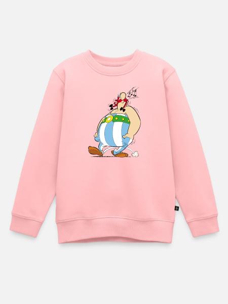 Asterix & Obelix - Obelix Sifflant - Sweat Premium enfant bio - rose
