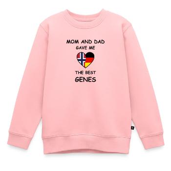 Norwegen und Deutschland - Best Genes Wurzeln - Kinder Premium Organic Sweatshirt - Rosa - Vorne - AI Model Kid Female (0cm)