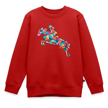 Pferd reiten Reiter Kinder Mädchen Frauen Pferde - Kinder Premium Organic Sweatshirt - Rot - Vorne - AI Model Kid Female (0cm)