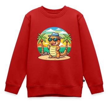 Anaconda Lustige Cartoon Sommer Strand Sonnenbrille - Kinder Premium Organic Sweatshirt - Rot - Vorne - AI Model Kid Female (0cm)