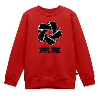 Spiral Tribe - Kids Premium Organic Sweatshirt - red - Front - AI Model Kid Female (0cm)