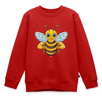 Biene Niedliche Maskottchen Zeichentrickfigur Kawaii - Kinder Premium Organic Sweatshirt - Rot - Vorne - AI Model Kid Female (0cm)
