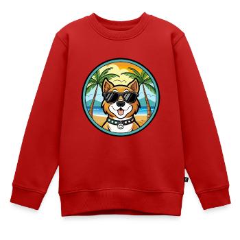 Cao De Castro Laboreiro Race De Chien Dessin Animé Plage - Sweat Premium enfant bio - rouge - Devant - AI Model Kid Female (0cm)