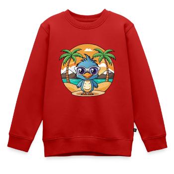 Emu Lustige Cartoon Sommer Strand Sonnenbrille - Kinder Premium Organic Sweatshirt - Rot - Vorne - AI Model Kid Female (0cm)