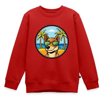Serbischer dreifarbiger Laufhund Rasse Cartoon Strand - Kinder Premium Organic Sweatshirt - Rot - Vorne - AI Model Kid Female (0cm)