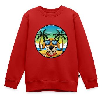 Transsilvanischer Windhund Rasse Cartoon Sonnenbrille - Kinder Premium Organic Sweatshirt - Rot - Vorne - AI Model Kid Female (0cm)