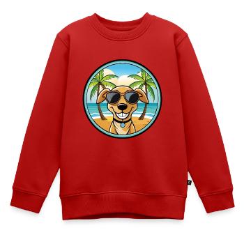 Vanjari Hound Hund Rasse Cartoon Sonnenbrille Strand - Kinder Premium Organic Sweatshirt - Rot - Vorne - AI Model Kid Female (0cm)