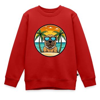 Transmontano Mastiff Hunderasse Cartoon Sonnenbrille - Kinder Premium Organic Sweatshirt - Rot - Vorne - AI Model Kid Female (0cm)