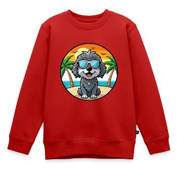 Portugiesische Wasserhundrasse Cartoon Sonnenbrille Strand - Kinder Premium Organic Sweatshirt - Rot - Vorne - AI Model Kid Female (0cm)
