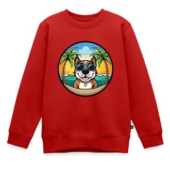 Perdiguero Navarro Hunderasse Cartoon Sonnenbrille - Kinder Premium Organic Sweatshirt - Rot - Vorne - AI Model Kid Female (0cm)