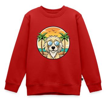 Katalanische Schäferhundrasse Cartoon Sonnenbrille Strand - Kinder Premium Organic Sweatshirt - Rot - Vorne - AI Model Kid Female (0cm)