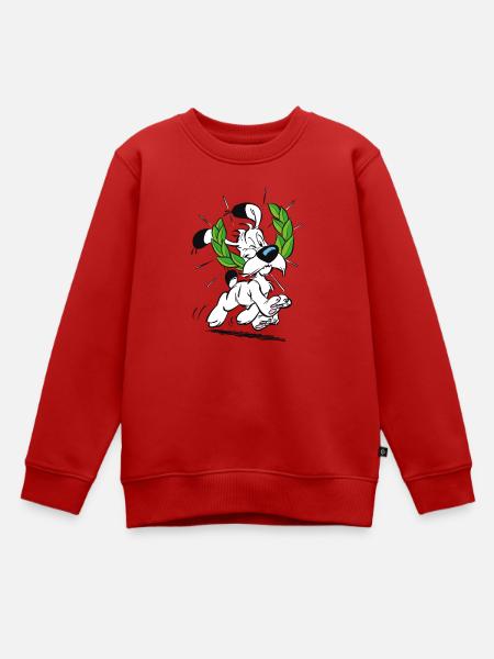 Astérix & Obélix Idéfix Avec Laurier - Sweat Premium enfant bio - rouge