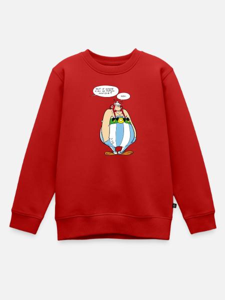 Asterix & Obelix - Obelix Boudeur - Sweat Premium enfant bio - rouge
