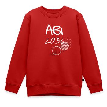 Abi 2036 - Kinder Premium Organic Sweatshirt - Rot - Vorne - AI Model Kid Female (0cm)