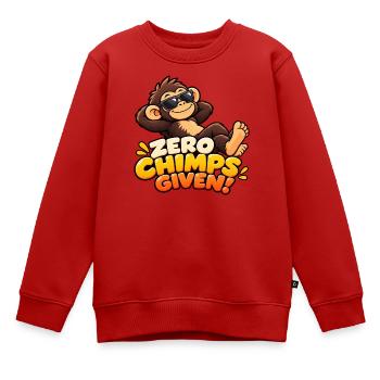Null Schimpansen gegeben! - Lustiger Schimpanse - Kinder Premium Organic Sweatshirt - Rot - Vorne - AI Model Kid Female (0cm)