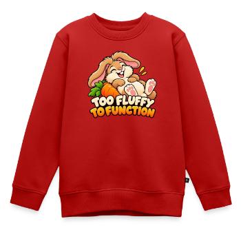 Zu flauschig, um zu funktionieren – Lustiger Hase - Kinder Premium Organic Sweatshirt - Rot - Vorne - AI Model Kid Female (0cm)