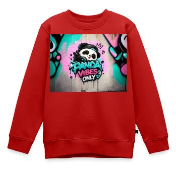 Panda Vibes Only Graffiti - Kinder Premium Organic Sweatshirt - Rot - Vorne - AI Model Kid Female (0cm)