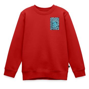 Meeresblüten Muster in Blau - Kinder Premium Organic Sweatshirt - Rot - Vorne - AI Model Kid Female (0cm)