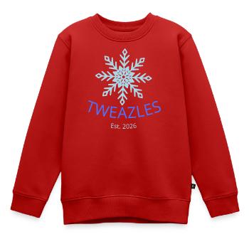 Geometrischer Schneekristall - Kinder Premium Organic Sweatshirt - Rot - Vorne - AI Model Kid Female (0cm)