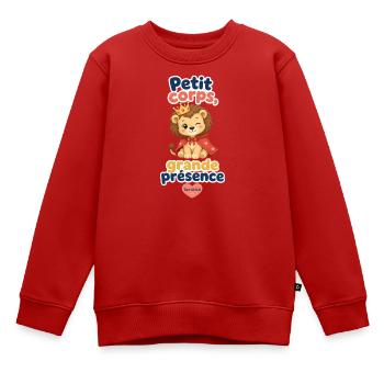 Kleiner umhangter Löwe, königliche Präsenz - Kinder Premium Organic Sweatshirt - Rot - Vorne - AI Model Kid Female (0cm)