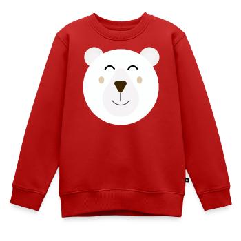 Süßer glücklicher Eisbär - Kinder Premium Organic Sweatshirt - Rot - Vorne - AI Model Kid Female (0cm)