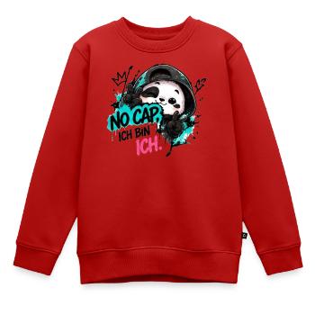 Panda Graffiti: No Cap Ich BinIch - Kinder Premium Organic Sweatshirt - Rot - Vorne - AI Model Kid Female (0cm)