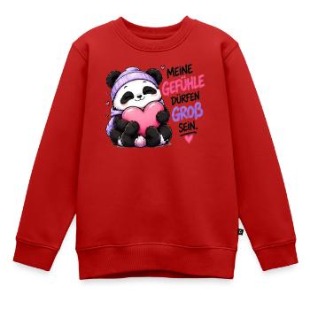 Panda Gefühle Groß Sein - Kinder Premium Organic Sweatshirt - Rot - Vorne - AI Model Kid Female (0cm)