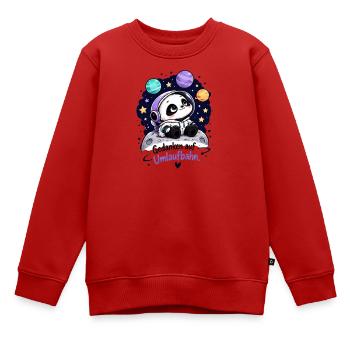 Panda Astronaut auf Umlaufbahn - Kinder Premium Organic Sweatshirt - Rot - Vorne - AI Model Kid Female (0cm)