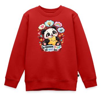 Kawaii-Panda mit bunten Gedankenblasen - Kinder Premium Organic Sweatshirt - Rot - Vorne - AI Model Kid Female (0cm)