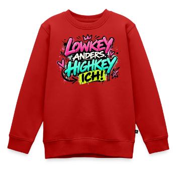 Lowkey Anders Highkey Ich Graffiti - Kinder Premium Organic Sweatshirt - Rot - Vorne - AI Model Kid Female (0cm)