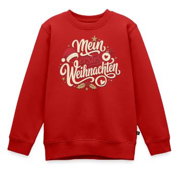 Mein Erstes Weihnachten Schriftzug - Kinder Premium Organic Sweatshirt - Rot - Vorne - AI Model Kid Female (0cm)