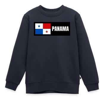 Panama Flagge - Kinder Premium Organic Sweatshirt - Navy - Vorne - AI Model Kid Female (0cm)