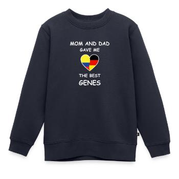 Kolumbien Deutschland Gene Herz - Kinder Premium Organic Sweatshirt - Navy - Vorne - AI Model Kid Female (0cm)