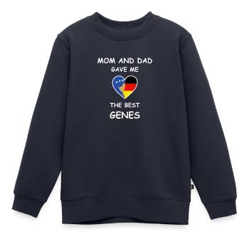 Kosovo Germany Genes Heart - Kinder Premium Organic Sweatshirt - Navy - Vorne - AI Model Kid Female (0cm)