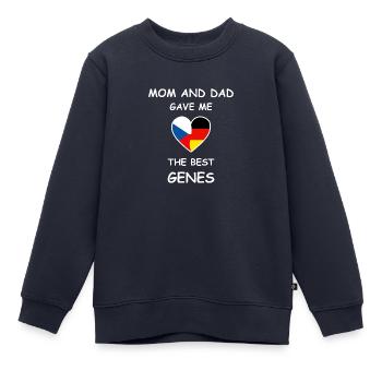 Tschechische Wurzeln & Deutschland - Best Genes - Kinder Premium Organic Sweatshirt - Navy - Vorne - AI Model Kid Female (0cm)