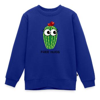 free hugs cactus - Kinder Premium Organic Sweatshirt - Royalblau - Vorne - AI Model Kid Female (0cm)