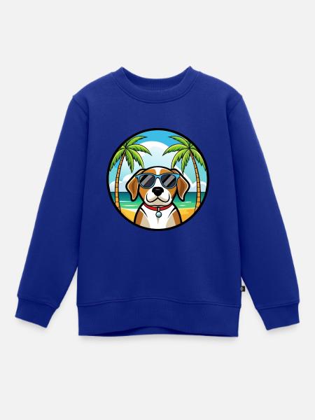 Kerry Beagle Dog Breed Cartoon Sunglasses Beach - Kids Premium Organic Sweatshirt - royal blue