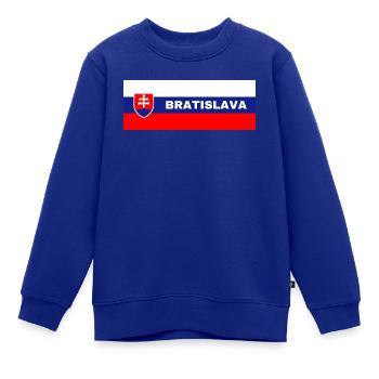 Stadt Bratislava in slowakischer Flagge - Kinder Premium Organic Sweatshirt - Royalblau - Vorne - AI Model Kid Female (0cm)