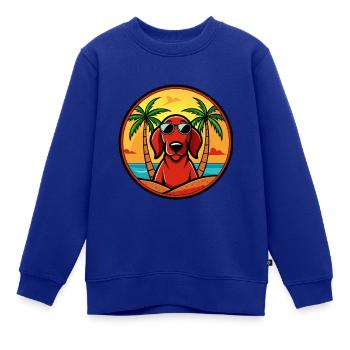 Redbone Coonhound Hunderasse Cartoon Sonnenbrille Strand - Kinder Premium Organic Sweatshirt - Royalblau - Vorne - AI Model Kid Female (0cm)
