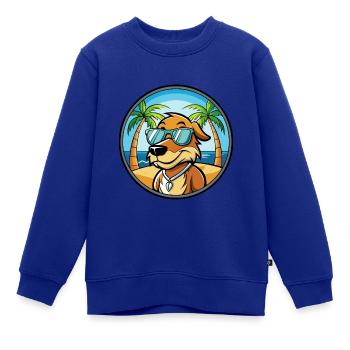 Poitevin Hound Hund Rasse Cartoon Sonnenbrille Strand - Kinder Premium Organic Sweatshirt - Royalblau - Vorne - AI Model Kid Female (0cm)
